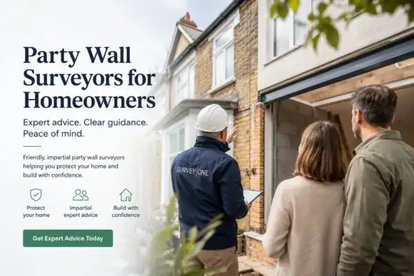 Image of couple with Party wall survey from Survey One Brighton